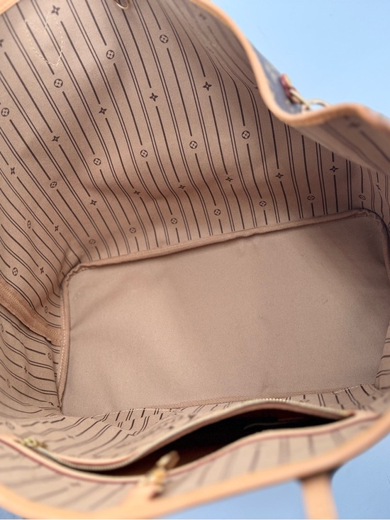 Louis Vuitton Monogram Canvas Tote with Green & Pink Center Stripe - Picture 13 of 16